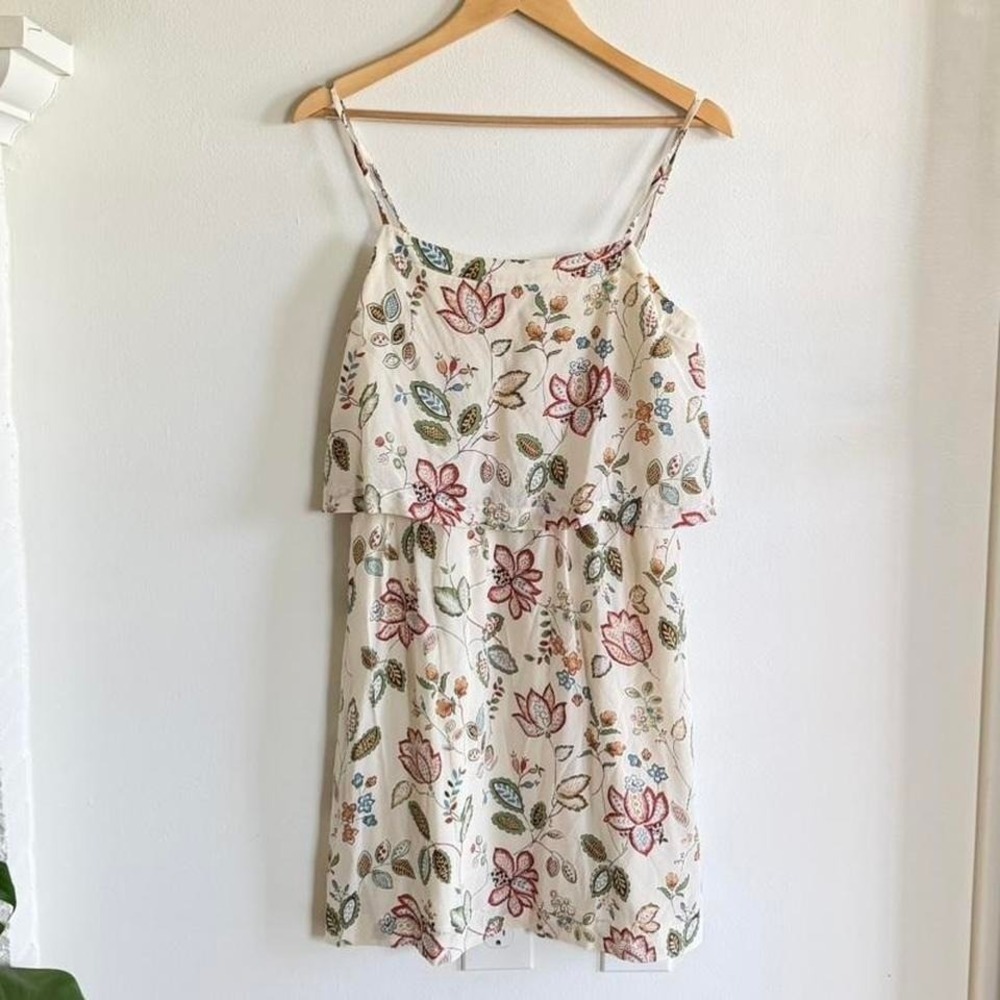 Madewell 100% Silk Floral Mini Dress Size 8 Boho Cottagecore